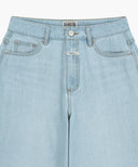 W SUMMER SEMI WIDE DENIM PANTS IN LIGHT BLUE image 11