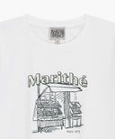 [REGEN] W FRENCH FRUIT SHOP GRAPHIC TEE IN WHITE image 8