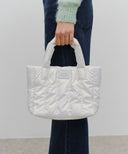 CLASSIC LOGO MATT METALLIC PADDING BAG IN IVORY image 8