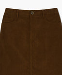 W CLASSIC CORDUROY MIDI SKIRT IN BROWN image 8