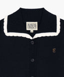 KIDS W LACE COLLAR CARDIGAN IN NAVY image 8