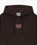 W SMALL CLASSIC LOGO CROP HOODIE IN BROWN
