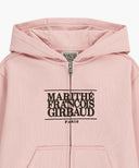KIDS CLASSIC LOGO EMBROIDERY HOODIE ZIP-UP IN SALMON image 8