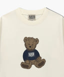 W DOODLE BEAR CROP SWEATSHIRT IN IVORY image 14