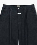 M WIDE RAW DENIM PANTS IN DARK BLUE image 8