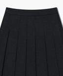 W SIDE BUCKLE PLEATED MIDI SKIRT IN CHARCOAL GREY image 8