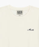 W SMALL LETTERING SLIM CROP TEE IN IVORY image 8