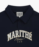 KIDS STRIPE POINT COLLAR SWEATSHIRT IN NAVY image 8