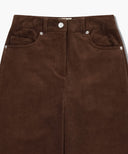 W SEMI-WIDE CORDUROY PANTS IN BROWN image 8