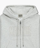 W LACE APPLIQUE CROP HOODIE ZIPUP IN LIGHT HEATHER GREY image 8