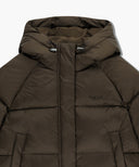 W REGULAR LOGO HOODED CROP DOWN JACKET IN BROWN image 8