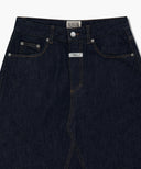 W A-LINE DENIM MIDI SKIRT IN DARK BLUE image 10