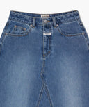 W A-LINE DENIM MIDI SKIRT IN LIGHT BLUE image 8