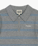 W STRIPE HALF ZIP UP SLIM KNIT IN MELANGE GRAY image 8