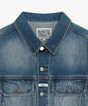 DENIM TRUCKER JACKET IN BLUE image 8
