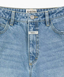 W WIDE FIT VINTAGE WASHED DENIM PANTS IN LIGHT BLUE image 8