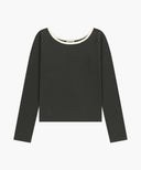 W SLEEVELESS LAYERED LONG SLEEVE TEE IN CHARCOAL GREY image 8