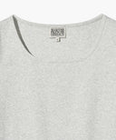 W BASIC CROP TEE IN LIGHT HEATHER GREY image 8