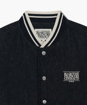CLASSIC LOGO EMBROIDERY DENIM VARSITY JACKET IN NAVY image 8