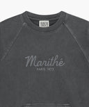 GARMENT DYED SWEATSHIRT IN CHARCOAL GREY