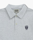 CREST LOGO JERSEY POLO LONG SLEEVE IN LIGHT HEATHER GREY image 8