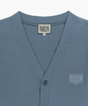 SMALL CLASSIC LOGO V-NECK KNIT CARDIGAN IN VINTAGE BLUE image 8