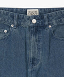 W HIGH STRAIGHT STRIPE DENIM PANTS IN BLUE image 8