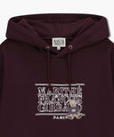 DOODLE CLASSIC BEAR HOODIE IN BURGUNDY image 13