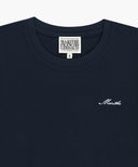 W SMALL LETTERING SLIM CROP TEE IN NAVY image 8
