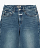 W WIDE DENIM PANTS IN BLUE image 9