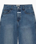 W HIGH STRAIGHT DENIM PANTS IN BLUE image 8