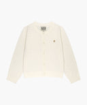 KIDS W POINTELLE KNIT CARDIGAN IN IVORY image 8