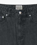W HIGH STRAIGHT STRIPE DENIM PANTS IN BLACK image 8