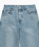 W HIGH STRAIGHT DENIM PANTS IN LIGHT BLUE image 8
