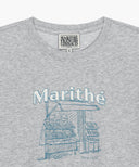 [REGEN] W FRENCH FRUIT SHOP GRAPHIC TEE IN HEATHER GREY image 8