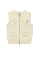 POCKET WASHED KNIT VEST IN CHARCOAL GREY image 1