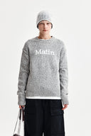 MATIN MIXED YARN KNIT PULLOVER IN GRAY image 1