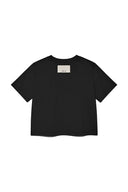 LOGO THREAD POINT CROP TOP IN BLACK image 2
