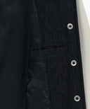 CLASSIC LOGO EMBROIDERY DENIM VARSITY JACKET IN NAVY image 9