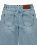 W HIGH STRAIGHT DENIM PANTS IN LIGHT BLUE image 9