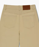 W COTTON CURVED LINE PANTS IN BEIGE image 9