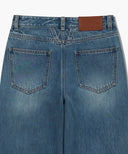 W WIDE DENIM PANTS IN BLUE image 10