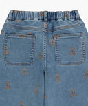 KIDS BEAR PRINTED DENIM PANTS IN BLUE image 9