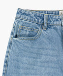 W WIDE FIT VINTAGE WASHED DENIM PANTS IN LIGHT BLUE image 9