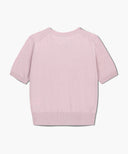 W HALF KNIT ROUND NECK CARDIGAN SET UP IN PINK image 9