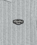 WAPPEN CROCHET HALF KNIT CARDIGAN IN HEATHER GREY image 9