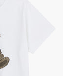 W DOODLE BEAR TEE IN WHT/ BEG image 9