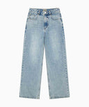 W LAYERED SKIRT DENIM PANTS IN LIGHT BLUE image 9