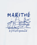W FRENCH GRAPHIC CROP TEE IN WHITE image 9