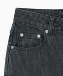 W HIGH STRAIGHT STRIPE DENIM PANTS IN BLACK image 9